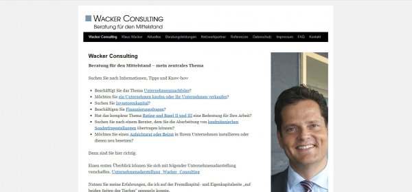 Wacker Consulting, Klaus Wacker, Dipl. oec.